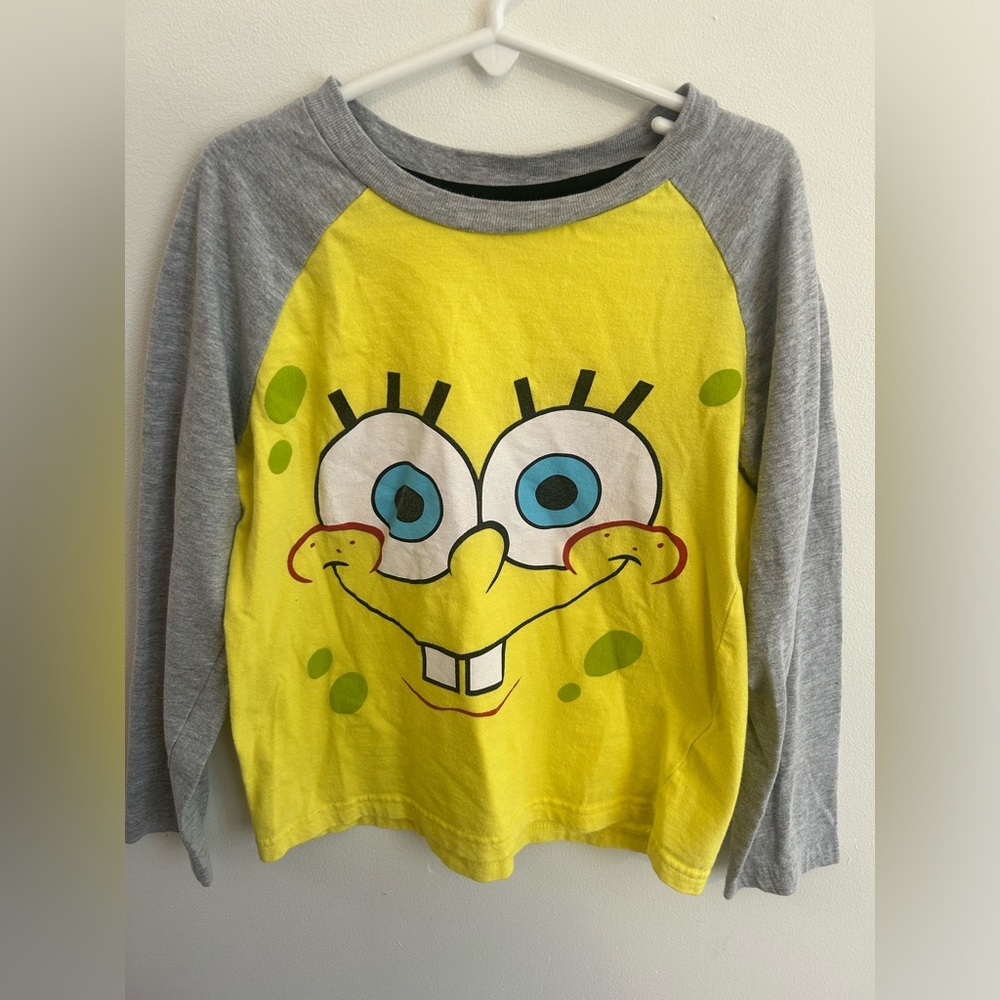 Nickelodeon Spongebob Squarepants Baseball Ringer Long sleeve Shirt, size 7/8